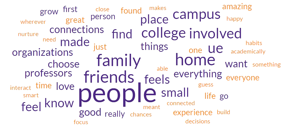 College advice word cloud