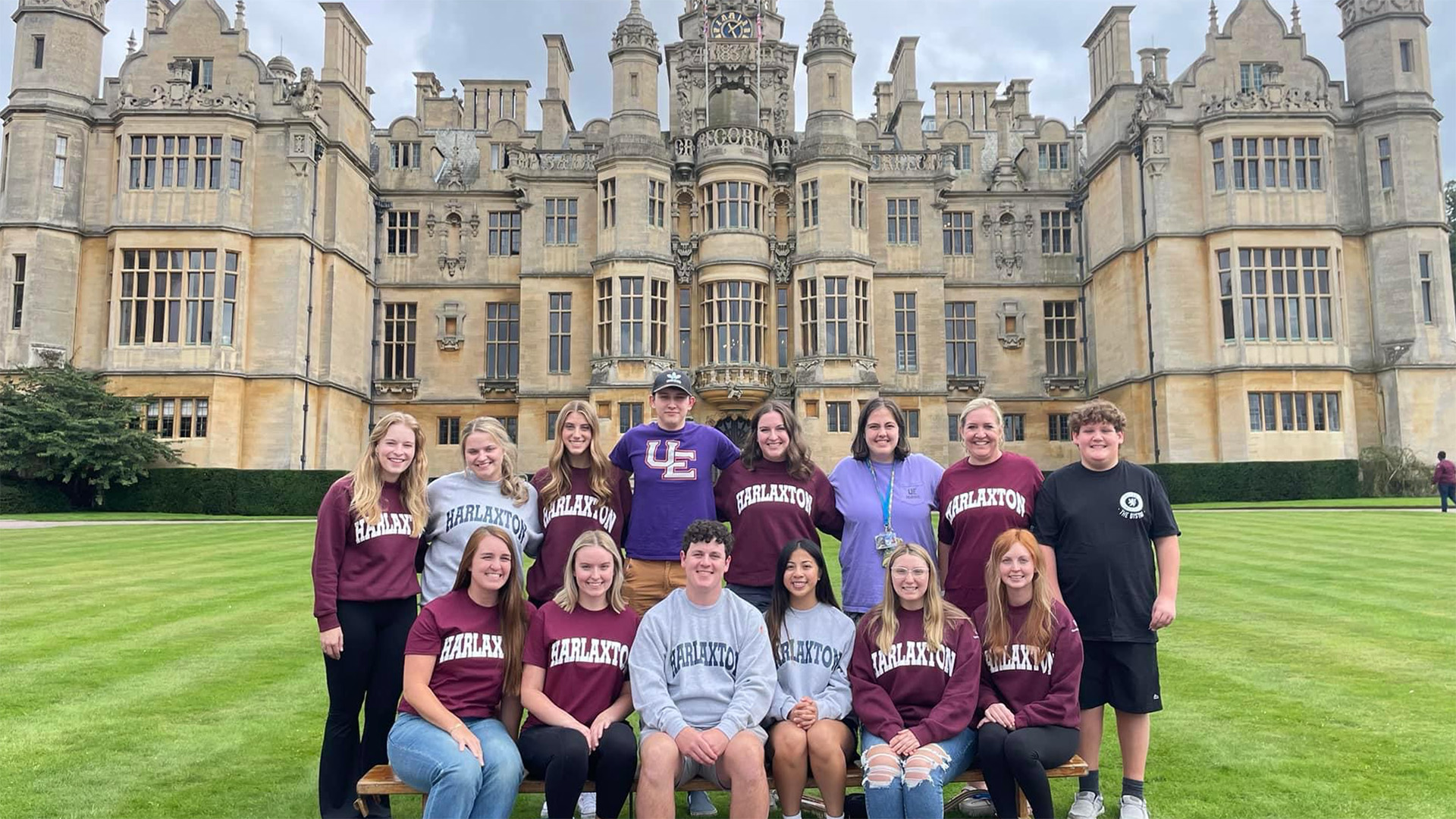 Students in front of Harlaxton