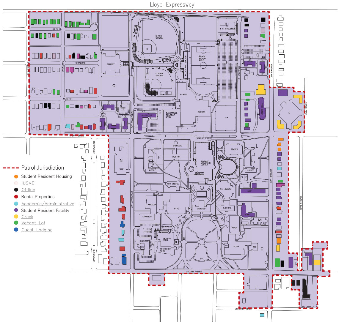 Clery Jurisdiction Map Public Safety University of Evansville
